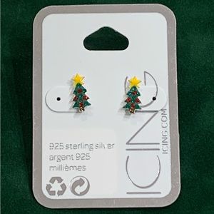 5/$30! MIX & MATCH! ICING Sterling Silver Tiny CHRISTMAS TREE POST EARRINGS!